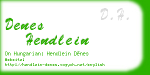 denes hendlein business card